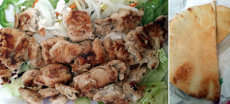 chix kabob salad - north bevs